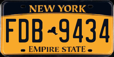NY license plate FDB9434