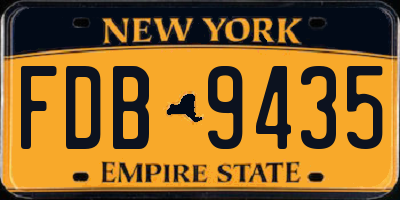 NY license plate FDB9435