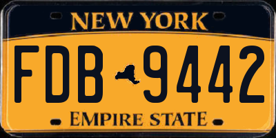 NY license plate FDB9442
