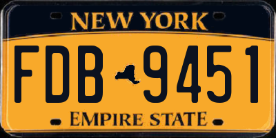 NY license plate FDB9451