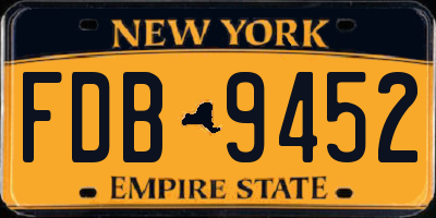 NY license plate FDB9452