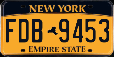 NY license plate FDB9453