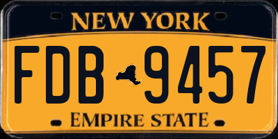 NY license plate FDB9457