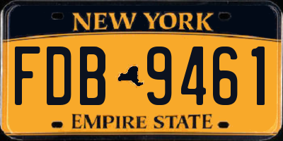 NY license plate FDB9461