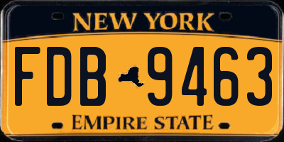 NY license plate FDB9463