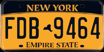NY license plate FDB9464