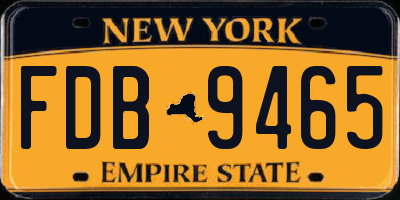 NY license plate FDB9465
