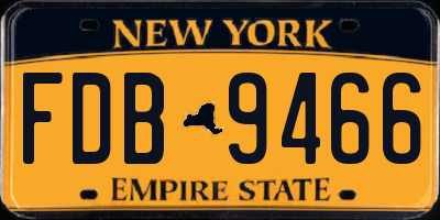 NY license plate FDB9466
