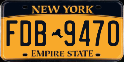 NY license plate FDB9470