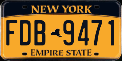 NY license plate FDB9471