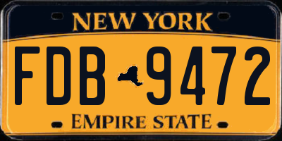 NY license plate FDB9472
