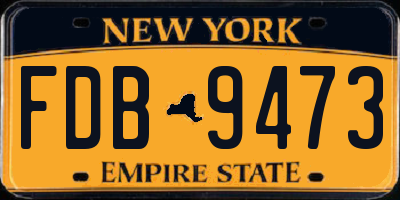 NY license plate FDB9473