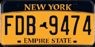 NY license plate FDB9474