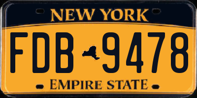 NY license plate FDB9478