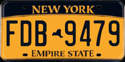 NY license plate FDB9479