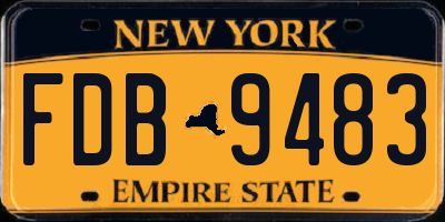 NY license plate FDB9483