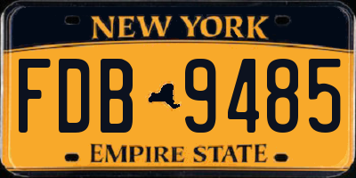 NY license plate FDB9485