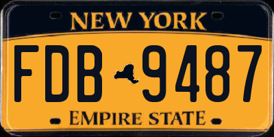 NY license plate FDB9487