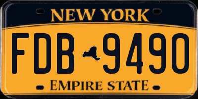 NY license plate FDB9490