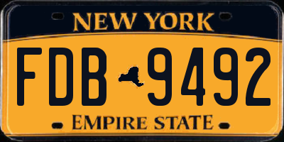 NY license plate FDB9492