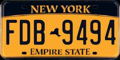 NY license plate FDB9494