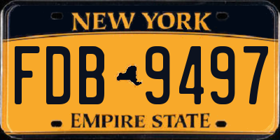 NY license plate FDB9497