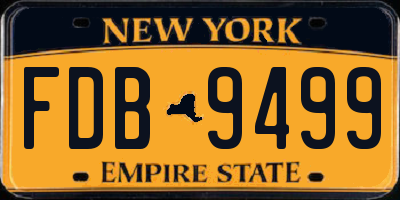 NY license plate FDB9499