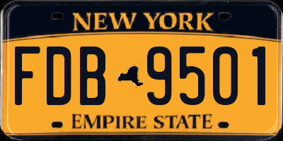 NY license plate FDB9501