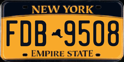 NY license plate FDB9508