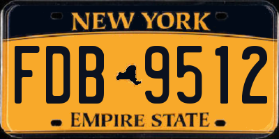 NY license plate FDB9512
