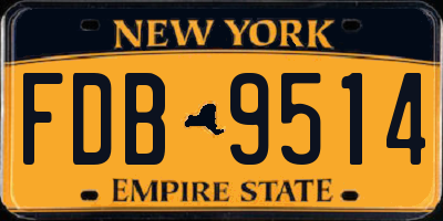 NY license plate FDB9514