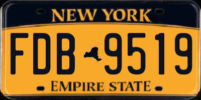 NY license plate FDB9519