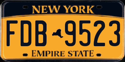 NY license plate FDB9523