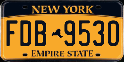 NY license plate FDB9530