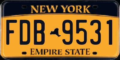 NY license plate FDB9531