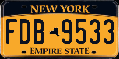 NY license plate FDB9533
