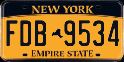 NY license plate FDB9534