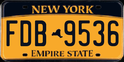 NY license plate FDB9536