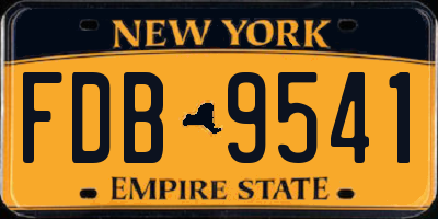 NY license plate FDB9541