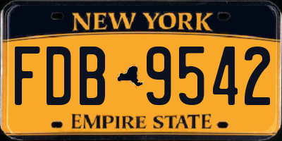 NY license plate FDB9542