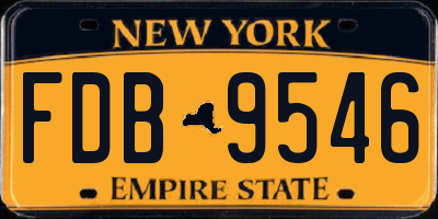 NY license plate FDB9546