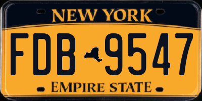NY license plate FDB9547