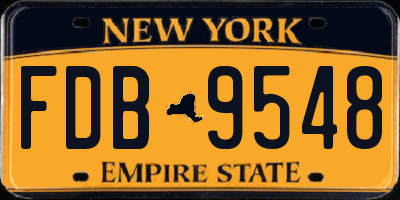 NY license plate FDB9548
