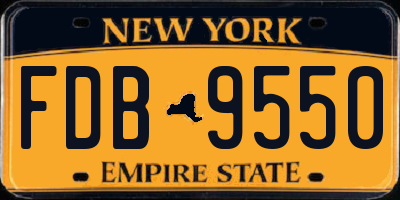 NY license plate FDB9550