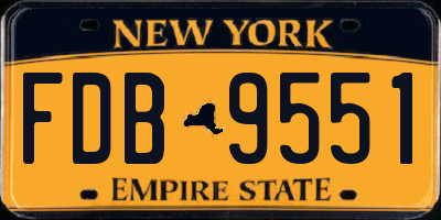 NY license plate FDB9551