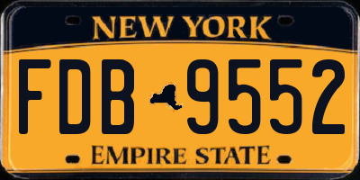NY license plate FDB9552