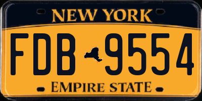 NY license plate FDB9554