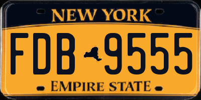 NY license plate FDB9555