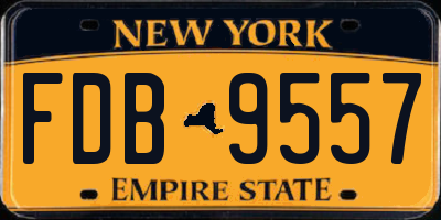 NY license plate FDB9557