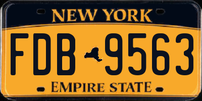 NY license plate FDB9563